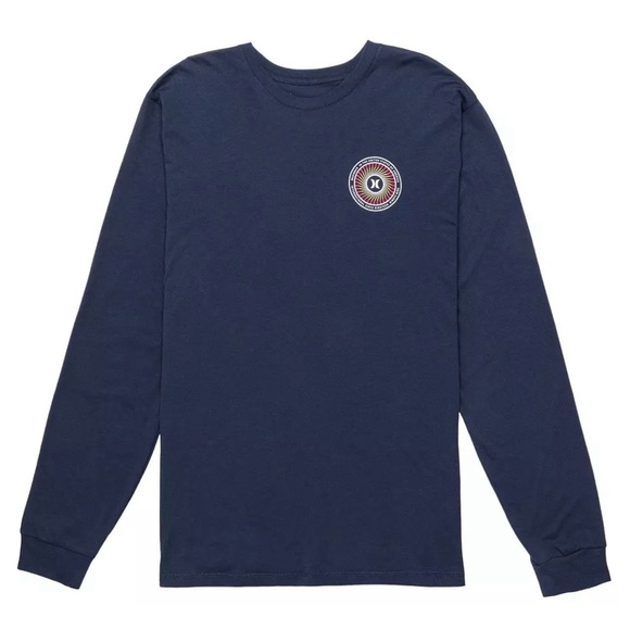 Hurley Men’s Everyday Wheel Long Sleeve T-Shirt Midnight Aqua M NEW W Tags. - Picture 4 of 5